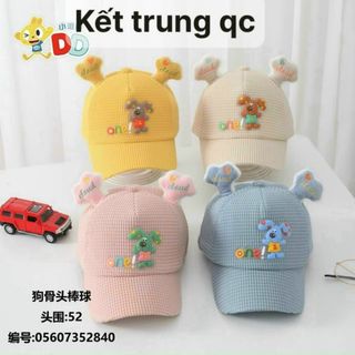Mũ lưỡi trai trẻ em đủ mẫu đính chú chó QC