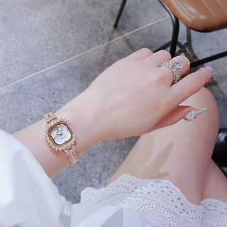 ĐỒNG HỒ NỮ CHÍNH HÃNG FUNMEI F2125 MẶT VUÔNG VIỀN PHA LÊ ĐI KÈM TEM KÍCH HOẠT ĐIỆN TỬ BẢO HÀNH CHÍNH HÃNG