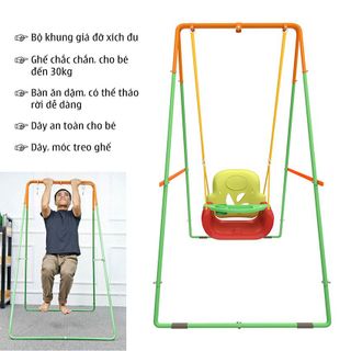 Xích Đu Cho Bé JUMPER KIDS KG102 Bộ Cao Cấp Có Thêm Chân Ngang Xích Đu Trong Nhà Cho Trẻ Em