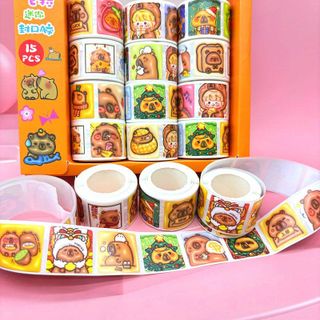 LỐC 15 CUỘN STICKER CAPYBARA