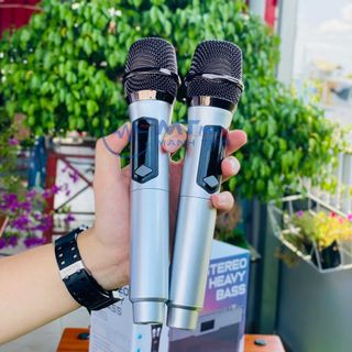 Loa Xách Tay Karaoke Kimini KMS237 Đi Kèm 2 Micro Không Dây Hát Karaoke, Nghe Nhạc Bass Đời Mới