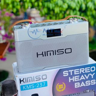 Loa Xách Tay Karaoke Kimini KMS237 Đi Kèm 2 Micro Không Dây Hát Karaoke, Nghe Nhạc Bass Đời Mới