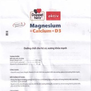 Viên uống Magnesium+Calcium+D3 Doppelherz bổ sung canxi giúp cơ và xương khỏe mạnh. (30 viên) giá sỉ
