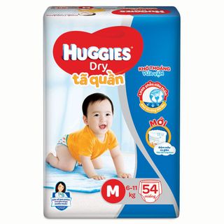 Bỉm - Tã quần Huggies Dry size M - 54 miếng (Cho bé 6 - 11kg) giá sỉ