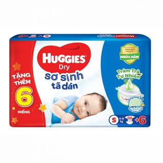 Bỉm - Tã dán Huggies cộng miếng size S 54 + 6 miếng (4 - 8kg) giá sỉ