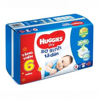 Bỉm - Tã dán Huggies cộng miếng size S 54 + 6 miếng (4 - 8kg)