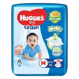 Bỉm - Tã dán Huggies size M 76 miếng (6 - 11kg)