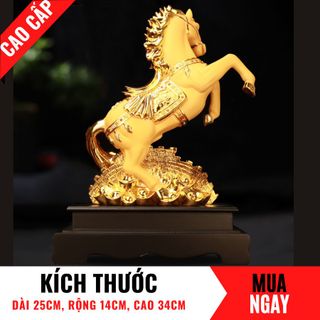 Tượng Ngựa Nhất Mã Phi Thiên Bằng Vàng Cát Mỹ Nghệ Cao 34cm