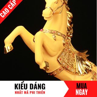 Tượng Ngựa Nhất Mã Phi Thiên Bằng Vàng Cát Mỹ Nghệ Cao 34cm