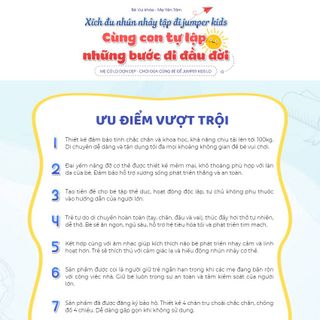 Xích Đu Nhún Nhảy Tập Đi Cho Bé JUMPER KIDS JPK102 Bộ Cao Cấp Có Thêm Chân Ngang Đồ Chơi Vận Động Cho Trẻ Em