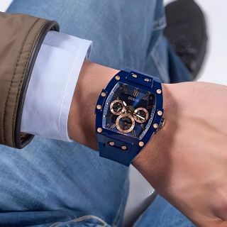 ĐỒNG HỒ UNISEX CAO CẤP GUE S MẶT CHỮ NHẬT CHONOGRAP DÂY SILICONE