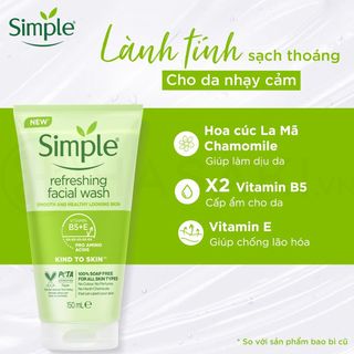 Sữa Rửa Mặt Simple Giúp Da Sạch Thoáng