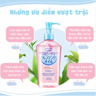 Dầu tẩy trang Kose Softymo Cleangsing Oil 230ml nội địa Nhật Bản vàng deep, Hồng, xanh dương, vàng white