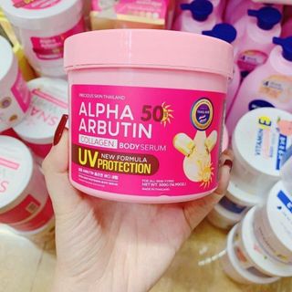 Kem Kích Trắng Alpha Arbutin Collagen Body Serum SPF50 500gr