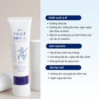 Sữa rửa mặt Hatomugi Trắng Tuýp lớn 170g