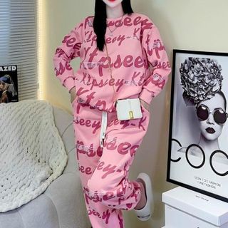 SET BỘ ĐỒ THUN NỮ IN TOÀN THÂN CỰC DỄ THƯƠNG CHẤT VẢI NỈ DÀY DẶN - HTM FASHION