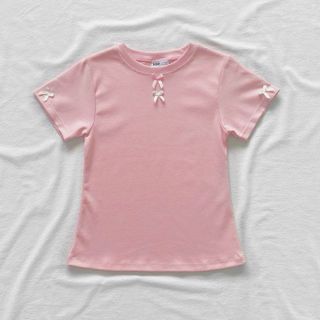 ÁO THUN NỮ CỔ TRÒN ĐÍNH NƠ TRƯỚC NGỰC CHẤT THUN CO GIÃN ÔM BODY TÔN DÁNG 38-60KG -HTM FASHION