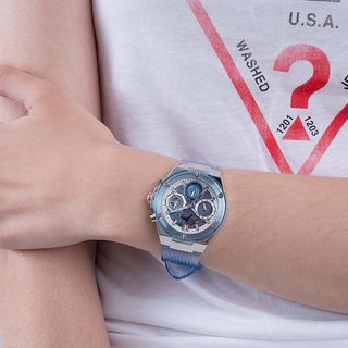 ĐỒNG HỒ NỮ CAO CẤP GUE S DÂY CAO SU NIỀNG NHỰA TRONG SIÊU NHẸ 1