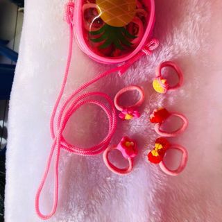 Cột tóc thun túi nhiều hình trái cây (lố 12)