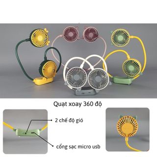 QUẠT ĐEO CỔ DIANDI SIÊU MÁT, XOAY 360 ĐỘ, 2 TỐC ĐỘ GIÓ CTB721