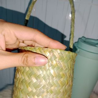 Túi cỏ bàng đựng ly, bình giữ nhiệt, kích thước 8x19cm