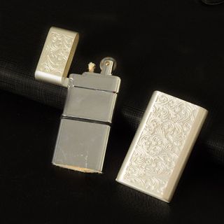 BẬT LỬA SLIM XĂNG ĐÁ CỔ 1 BÁNH XE HÌNH HOA VĂN - XÀI XĂNG