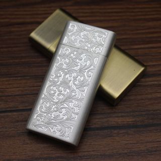 BẬT LỬA SLIM XĂNG ĐÁ CỔ 1 BÁNH XE HÌNH HOA VĂN - XÀI XĂNG