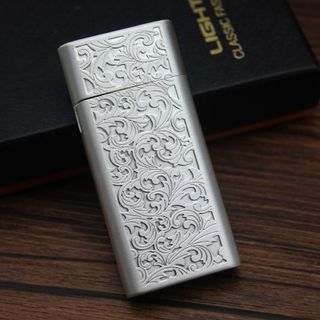 BẬT LỬA SLIM XĂNG ĐÁ CỔ 1 BÁNH XE HÌNH HOA VĂN - XÀI XĂNG
