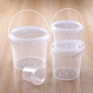 Xô nhựa tròn lùn 160ml có nắp đựng trà sữa, hoa quả dầm