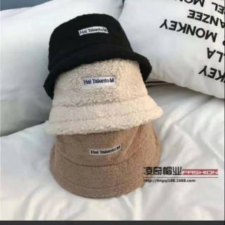 Mũ Bucket Lông Cừu ❤️ Nón Retro Phong Cách Hàn Quốc Giữ Ấm Thu Đông giá sỉ