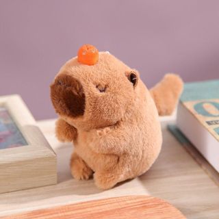 Móc Khóa Capybara Balo Rùa,Gấu Bông Capybara Đội Nón Xinh Xắn, Chuột Lang Đáng Yêu