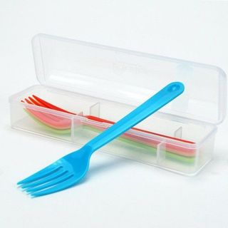 Set 4 dĩa nhựa màu sắc kèm hộp nội địa Nhật Bản - Inomata
