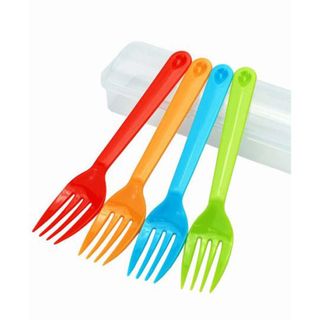 Set 4 dĩa nhựa màu sắc kèm hộp nội địa Nhật Bản - Inomata