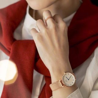 ĐỒNG HỒ NỮ CAO CẤP D.W PETITE ROMAN NUMERALS DÂY LƯỚI MẶT TRÒN