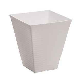 Chậu trồng hoa vuông NAKAYA màu trắng cao 19,3cm Nội Địa Nhật Bản