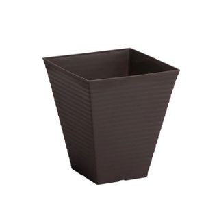 Chậu trồng hoa vuông Nakaya màu nâu cao 19,3cm Nội địa Nhật Bản