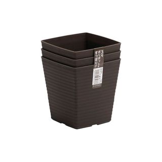 Chậu trồng hoa vuông Nakaya màu nâu cao 19,3cm Nội địa Nhật Bản