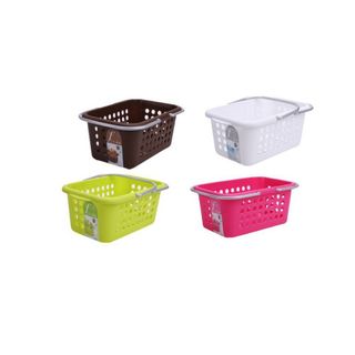 Giỏ nhựa đựng đồ có quai xách cỡ trung Inomata màu nâu Nội địa Nhật Bản