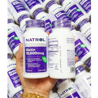 Viên Uống Mọc Tóc Natrol Biotin 10000 Mcg Hộp 100 Viên Của Mỹ - Mẫu mới