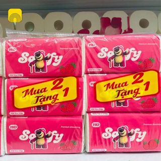 Set 3 giấy ăn gấu dâu đa năng