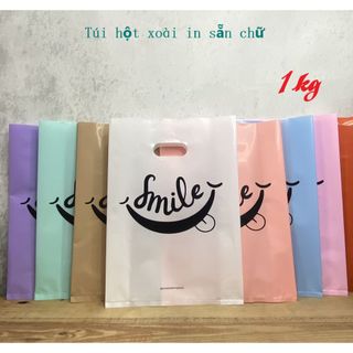 1kg túi hột xoài in sẵn chữ Smile – đủ màu – đủ size chất liệu nhựa PE bóng mịn – dẽo dai – Giá xưởng – 5 Giây