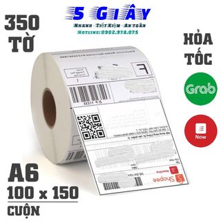 Cuộn 350 tờ Giấy In Nhiệt A6 Khổ 100x150mm Chuyên In Đơn, In Bill Siêu Rẻ - 5 Giây giá sỉ