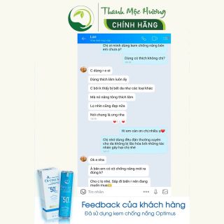Kem Chống Nắng Thanh Mộc Hương Optimus Nâng Tone, Kiềm Dầu