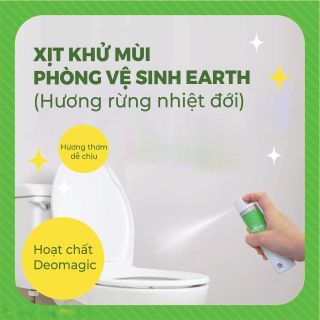 XỊT KHỬ MÙI NHÀ VỆ SINH EARTH DEOSH HƯƠNG RỪNG NHIỆT ĐỚI