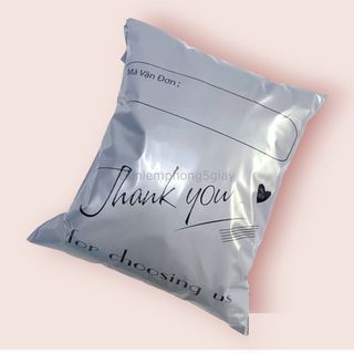 Cuộn 100 túi gói hàng niêm phong in sẵn chữ cảm ơn (thank you) loại dày đủ màu đủ size (MSP03) - 5 giây