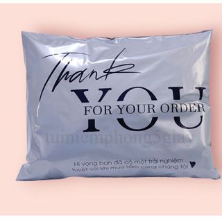 Cuộn 100 túi gói hàng niêm phong in sẵn chữ cảm ơn (thank you) loại dày đủ màu đủ size (MSP01) - 5 giây