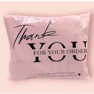 Cuộn 100 túi gói hàng niêm phong in sẵn chữ cảm ơn (thank you) loại dày đủ màu đủ size (MSP01) - 5 giây