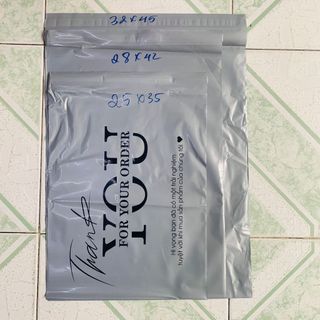 Cuộn 100 túi gói hàng niêm phong in sẵn chữ cảm ơn (thank you) loại dày đủ màu đủ size (MSP01) - 5 giây