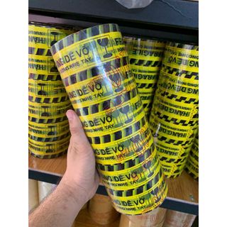 Băng keo chữ HÀNG DỄ VỠ 100yard bề rộng 48mm nặng 1.2kg/1cây 6 cuộn lõi 5 Li độ dính 50 Mic - Túi niêm phong 5 Giây