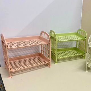 Kệ nhựa mini 2 tầng decor